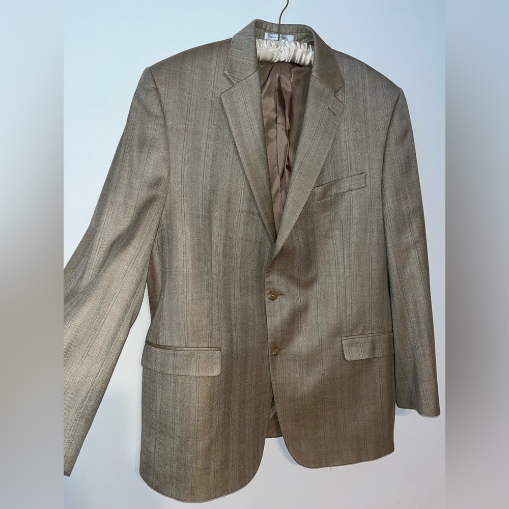 LAUREN RALPH LAUREN MENS BLAZER SPORT COAT 44L SILK WOOL BLEND 2 BUTTON